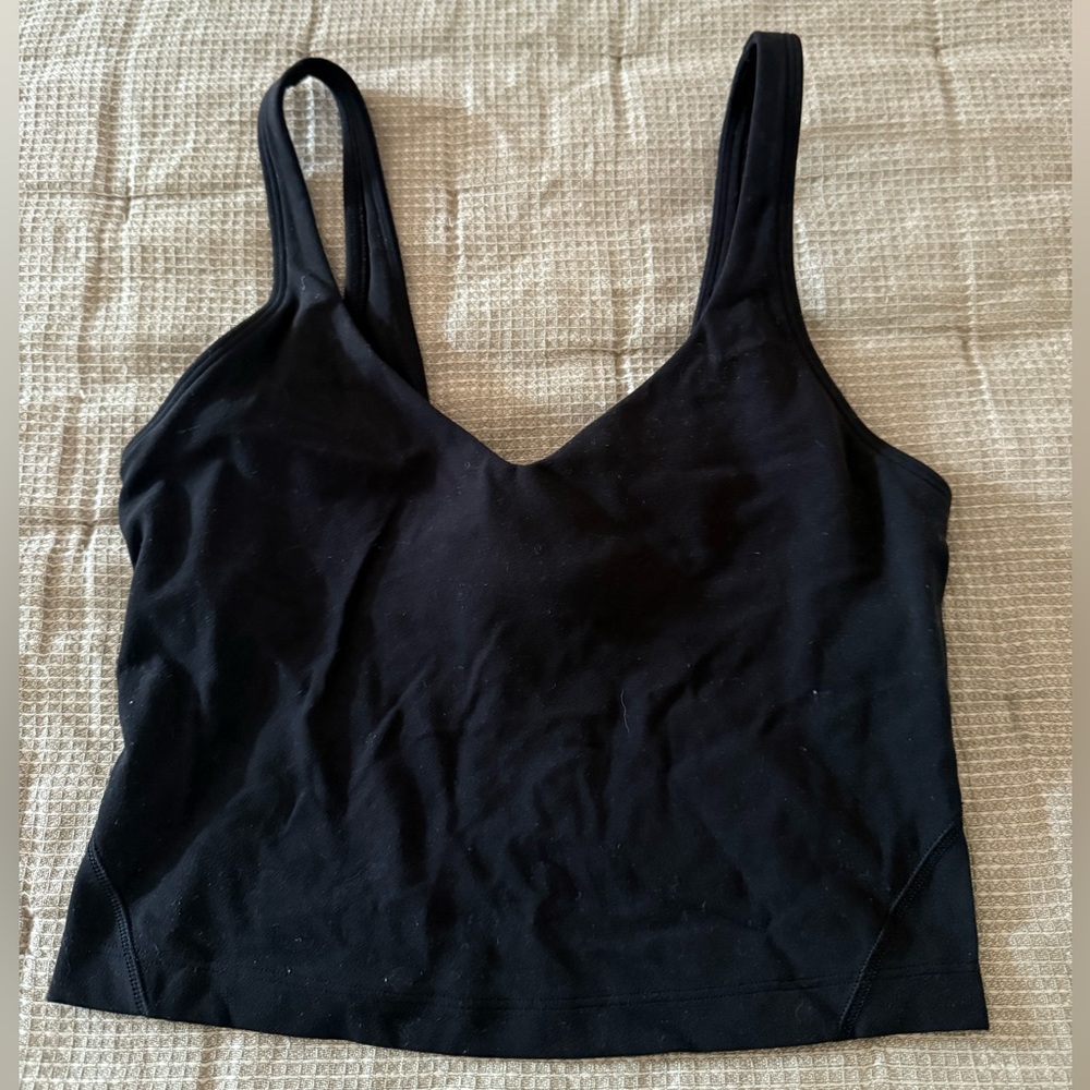 Black Lululemon V-Neck Bra Top